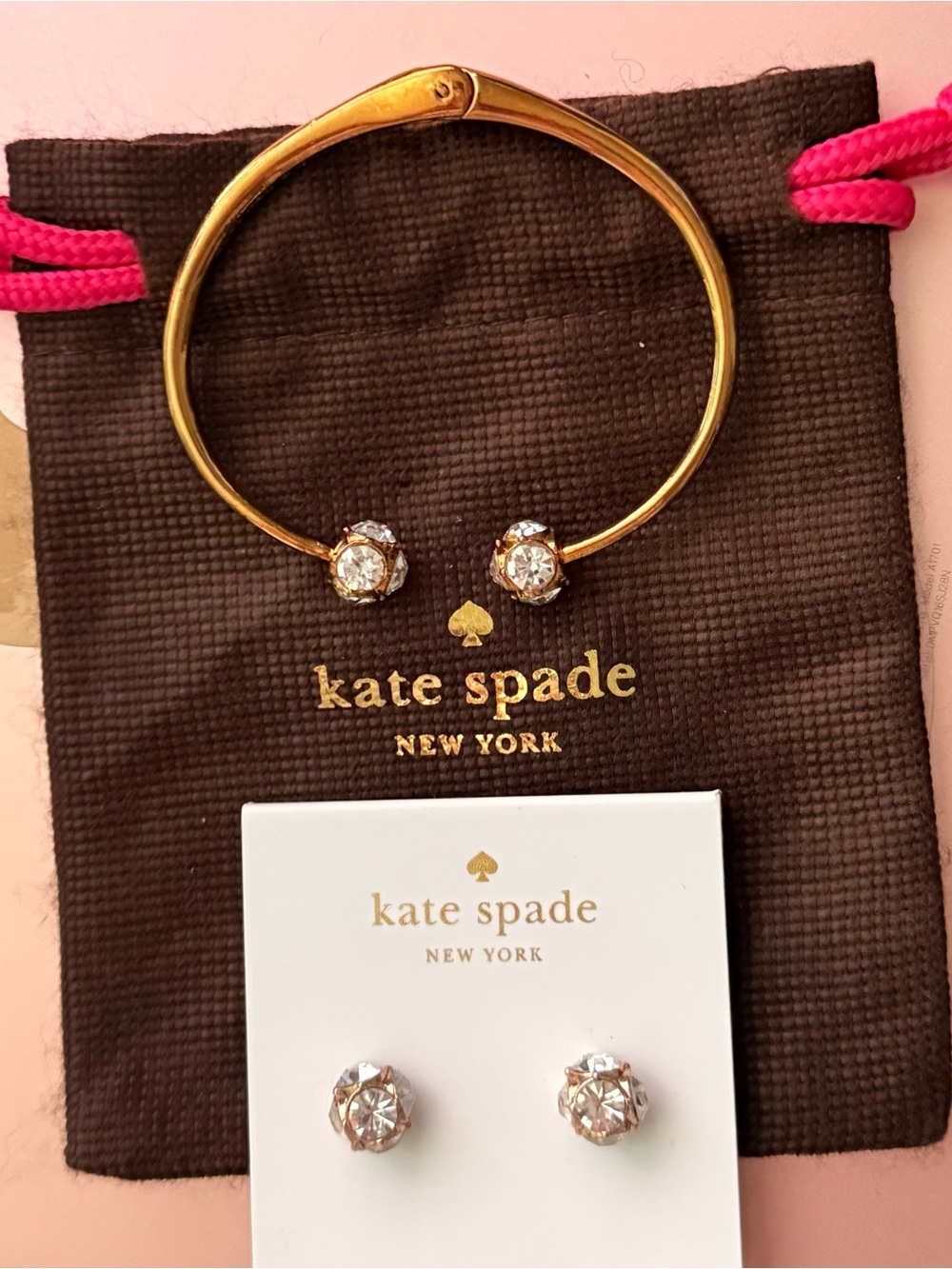 kate spade ♠️ Lady Marmalade 👑 Gold-tone Open Bangle & Earrings Matching Set!
